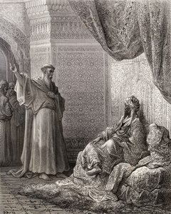 San Francisco de Asís (1181-1226) intenta convertir al Sultán Malek Kamel, ilustración de 